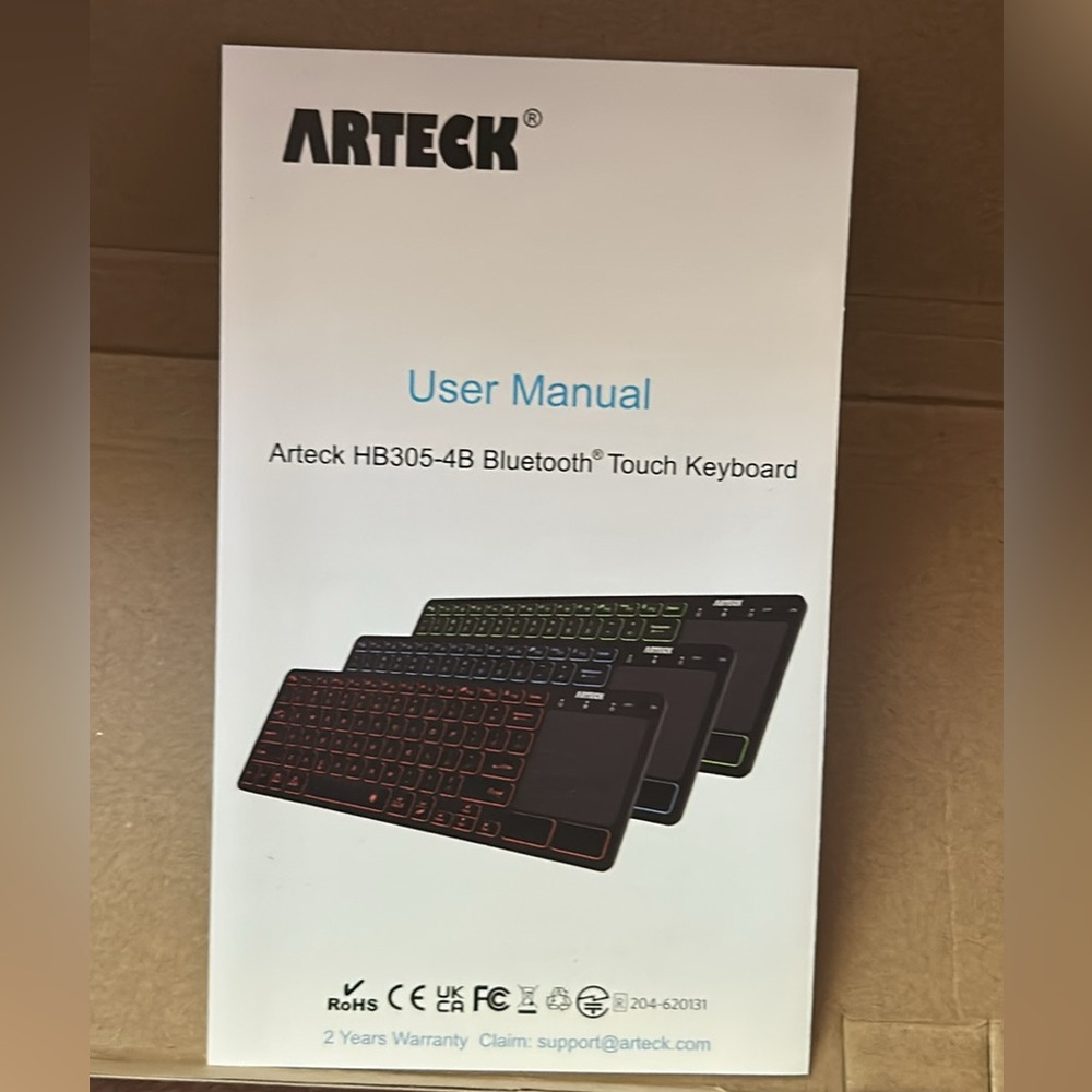 Arteck Bluetooth Touch Keyboard HB305-4B NWT
